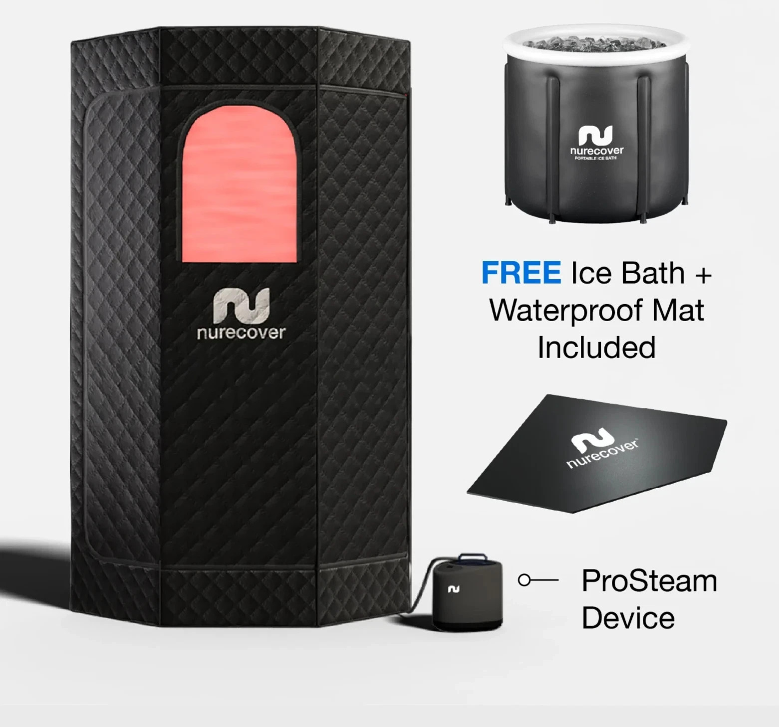 Portable Sauna & Ice Bath Tub Combo Cold Plunge Recovery Kit Spacious Home Sauna gallery
