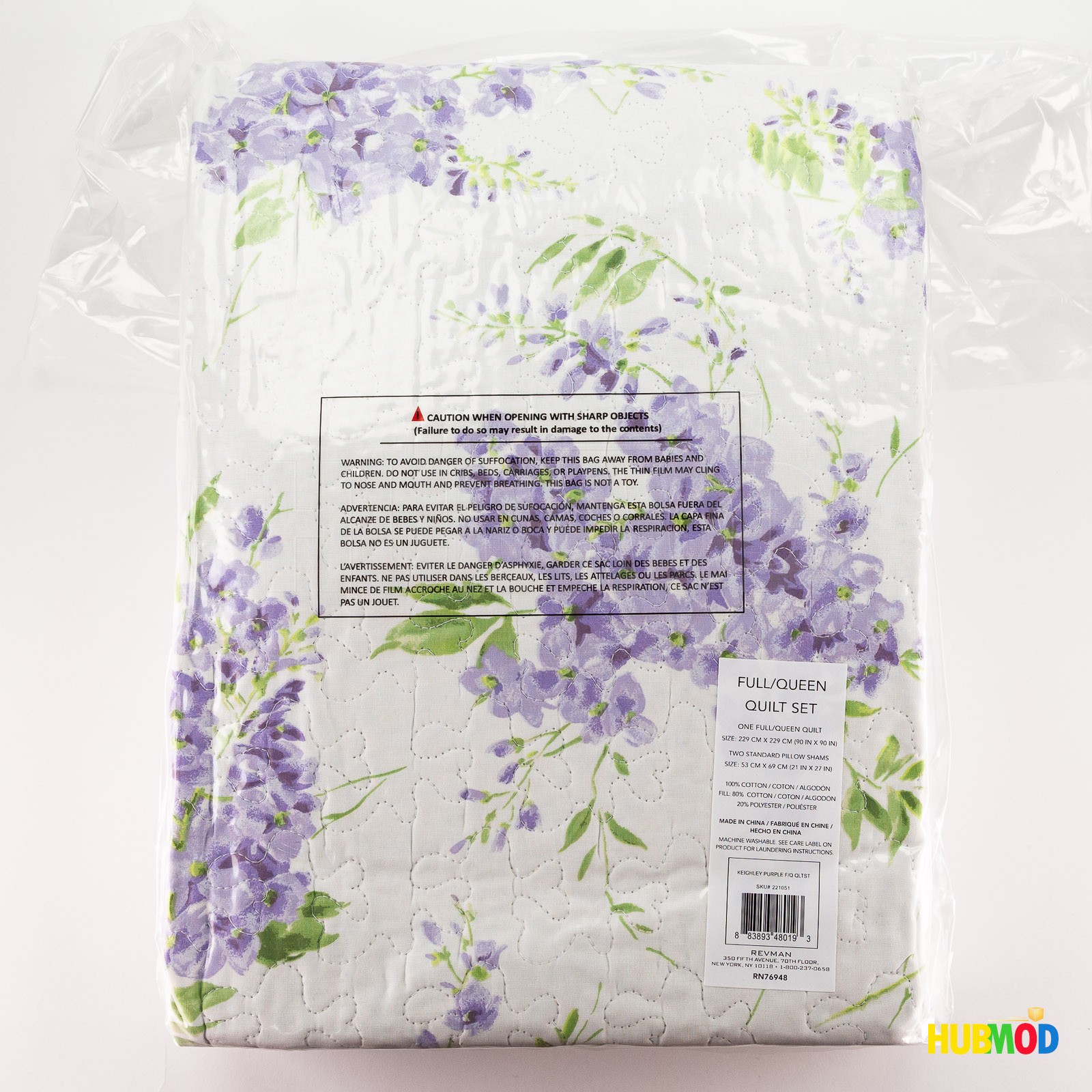 Laura Ashley Queen/Full Quilt Set Soft & Lightweight Bedding Purple Floral NEW gallery