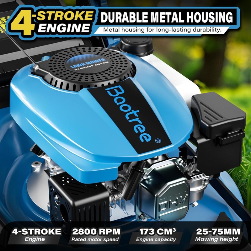 21“ Cutting Deck 201cc 4-Cycle Engine 7 Levels 3-in-1 Gas Powered Push Lawnmower gallery