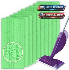 10 Pack Reusable Microfiber Mop Pads Replacement Compatible with Swiffer Sweeper