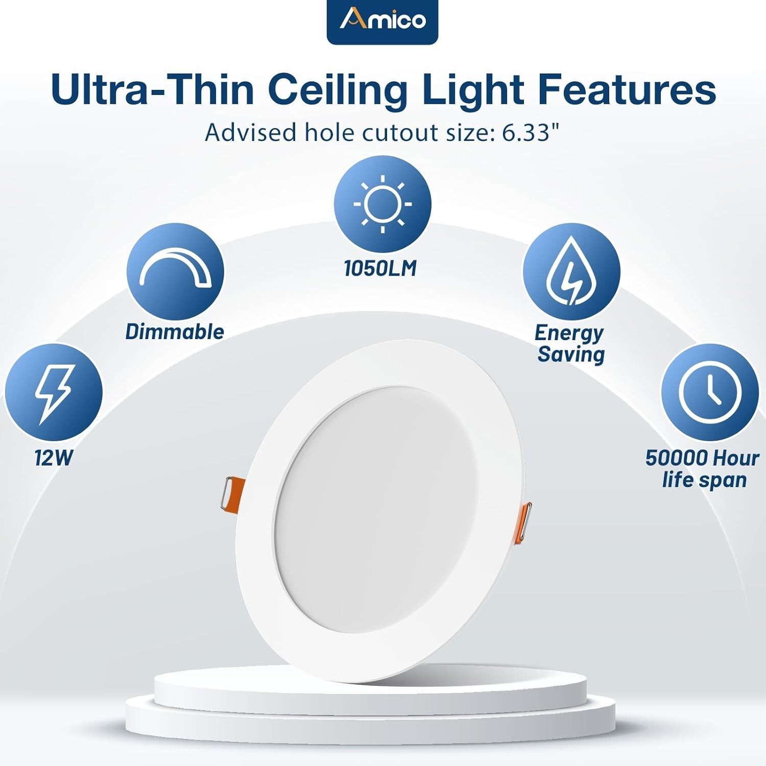 48 PACK 6" 5CCT Ultra-Thin LED Recessed Ceiling Light w/ Junction Box 2700-5000K gallery