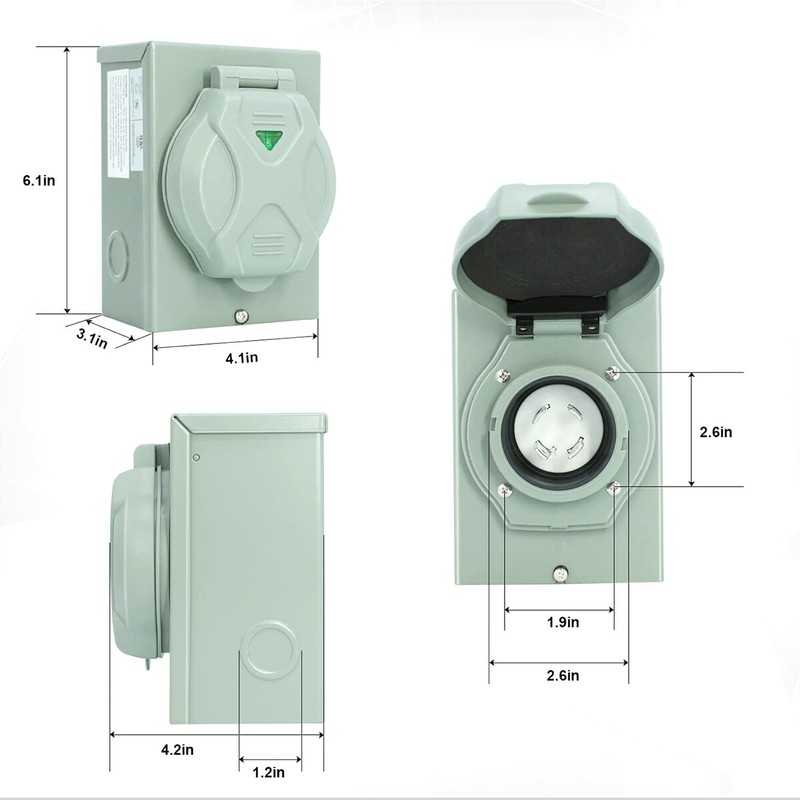 30 Amp Generator Hook-up Kit for Square D Homeline 200/225A Panel, 15/25 Ft Cord gallery