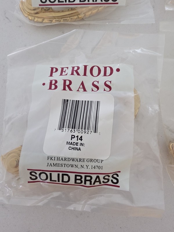 4 NEW P14 Polished Brass Solid Brass 3"cc Handle Pulls FKI HARDWARE GROUP gallery