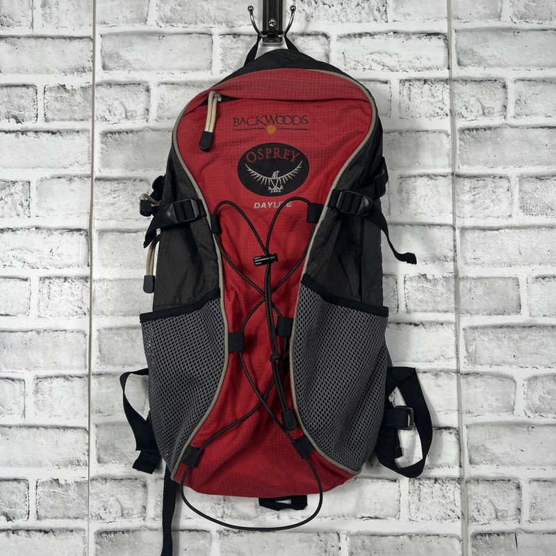 Osprey Daylight Backwoods Hiking Backpack Red/Gray Hydration No Bladder