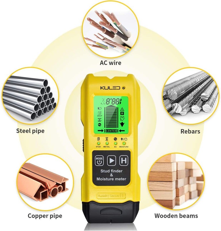 7 In 1 Stud Finder，Multi-Function Wall Stud Sensor Detector LCD Moisture Meter gallery