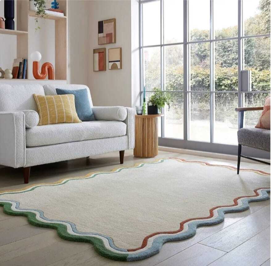 Irregular Multicolor Handmade Tufted Rugs With Modern Design Available All Sizes