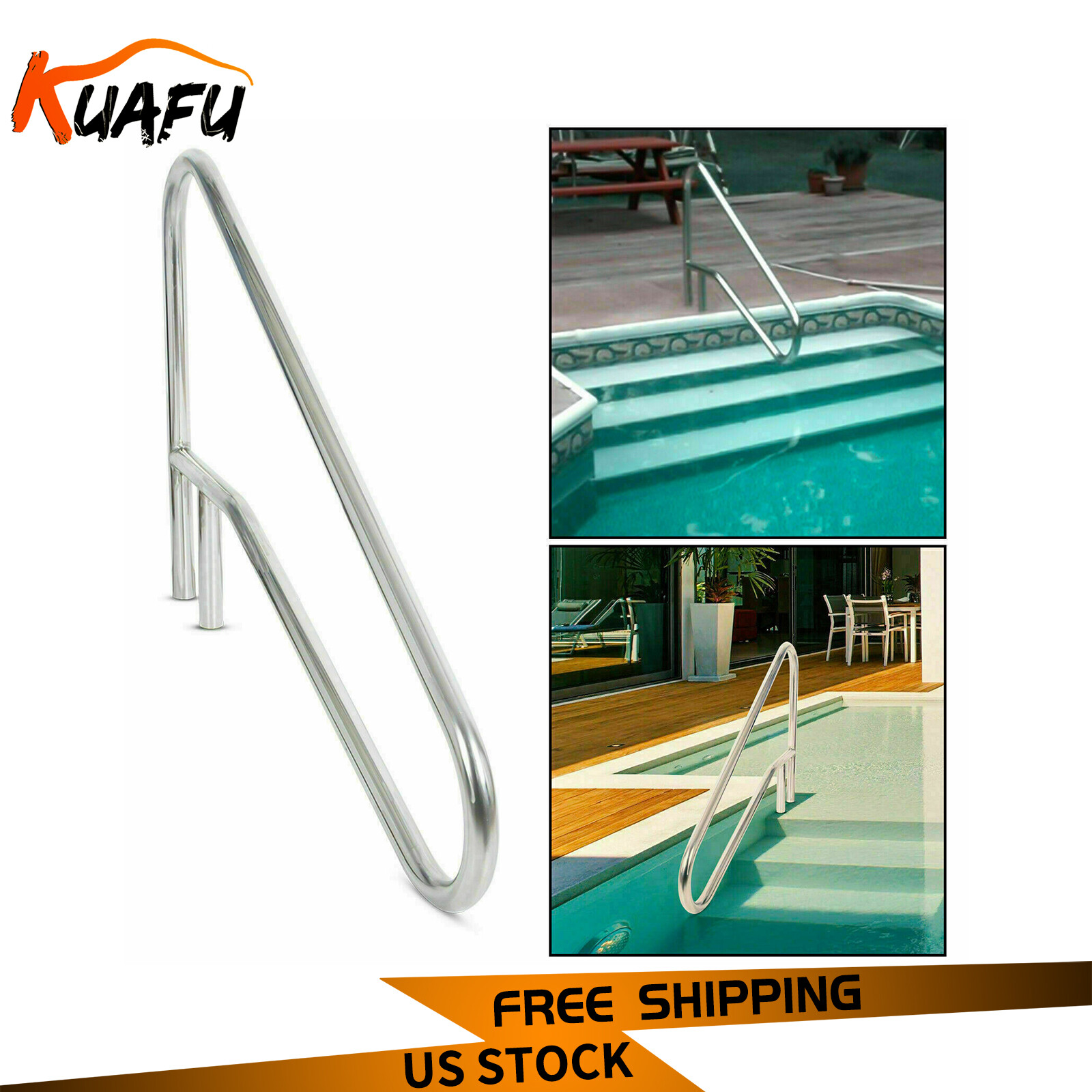 KUAFU Swimming Pool Hand Rail Ladder Handrail Stair Rail 304 Stainless Steel gallery