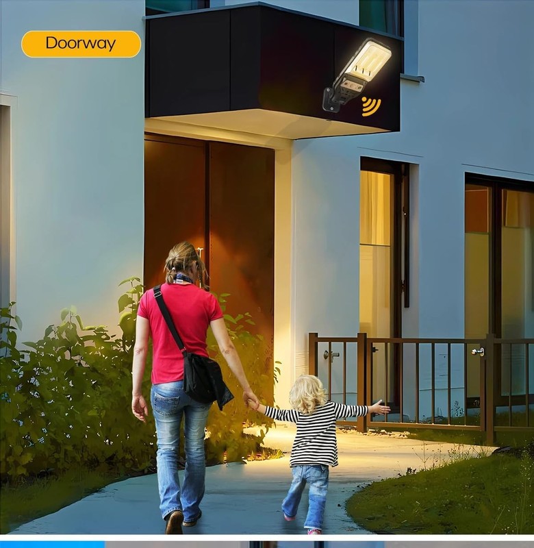 3PCS Outdoor Solar Wall Light LED Motion Sensor Bright Flood Street Lamp 3 Modes gallery