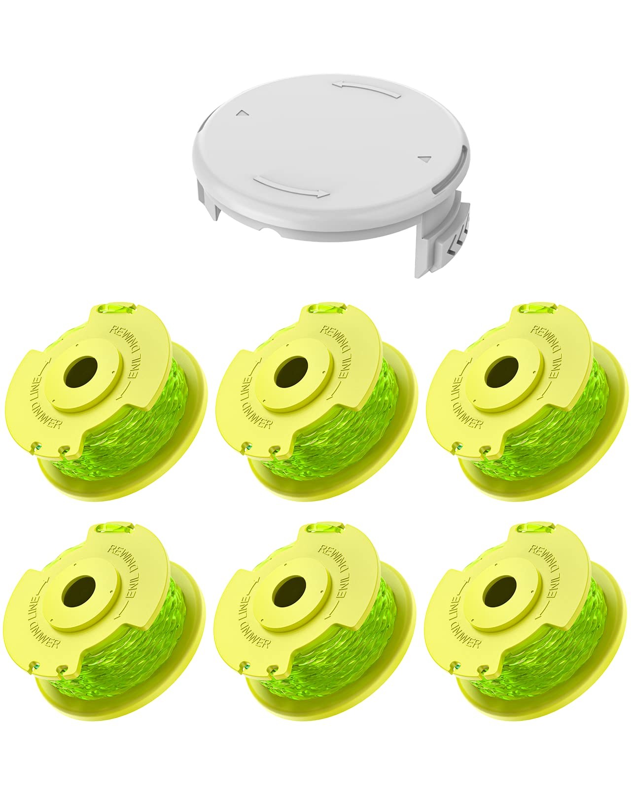 0.080 String Trimmer Line 6 Spools 1 Cap Replacement for Weed Cutting gallery
