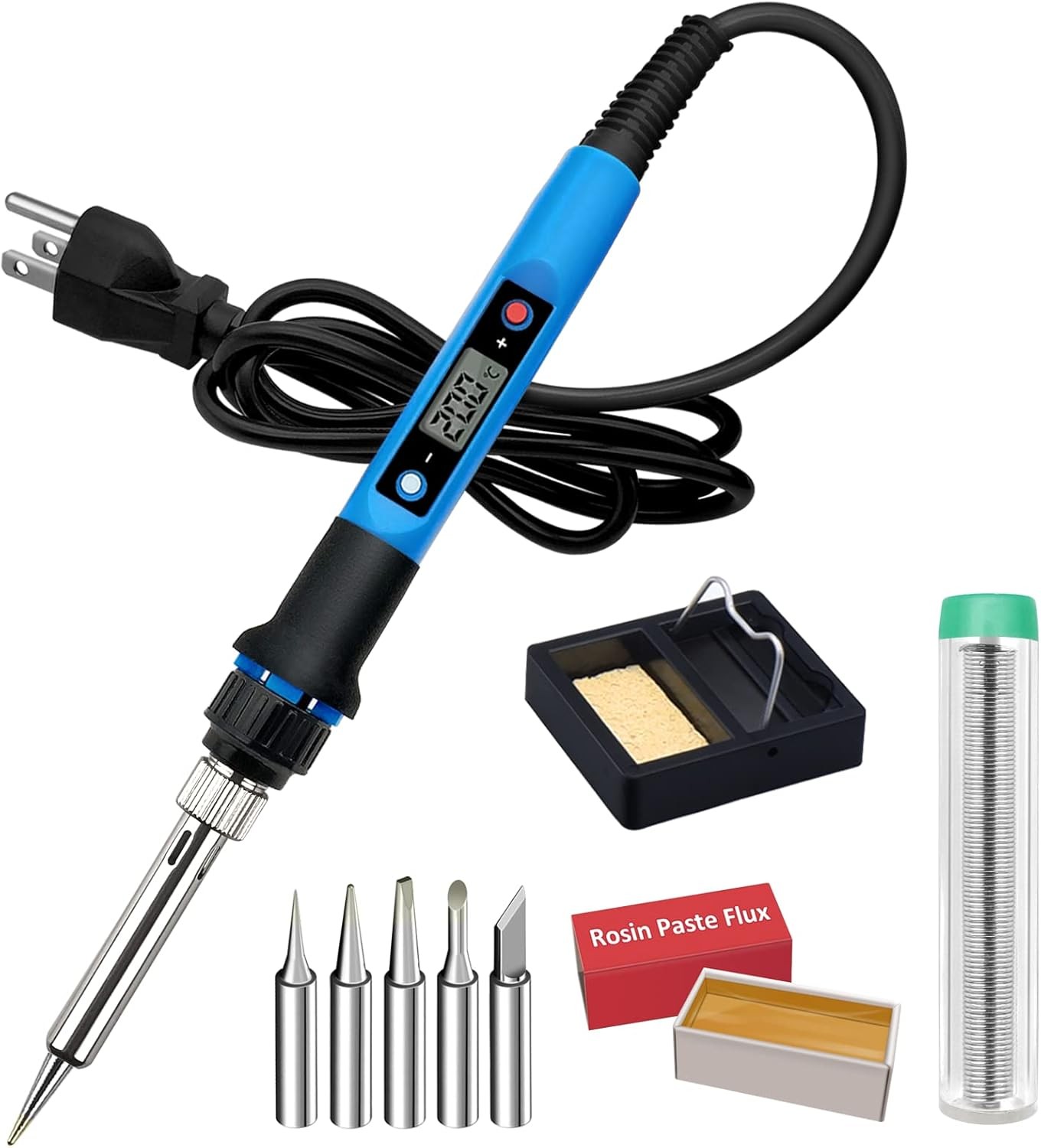 Soldering Iron Kit, 80W 110V Fast Heat up in 10s LCD Digital 80W, 80w-blue gallery