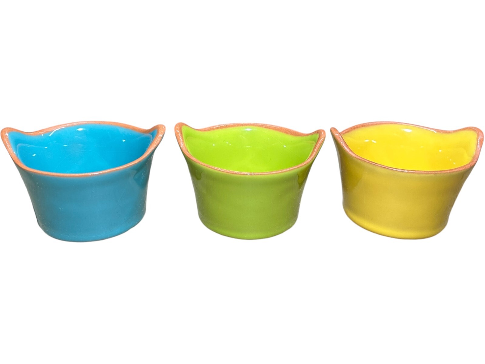 Pier 1 Imports One Spice Red Yellow Green Blue 4pc Condiment Tray & Bowl Set gallery