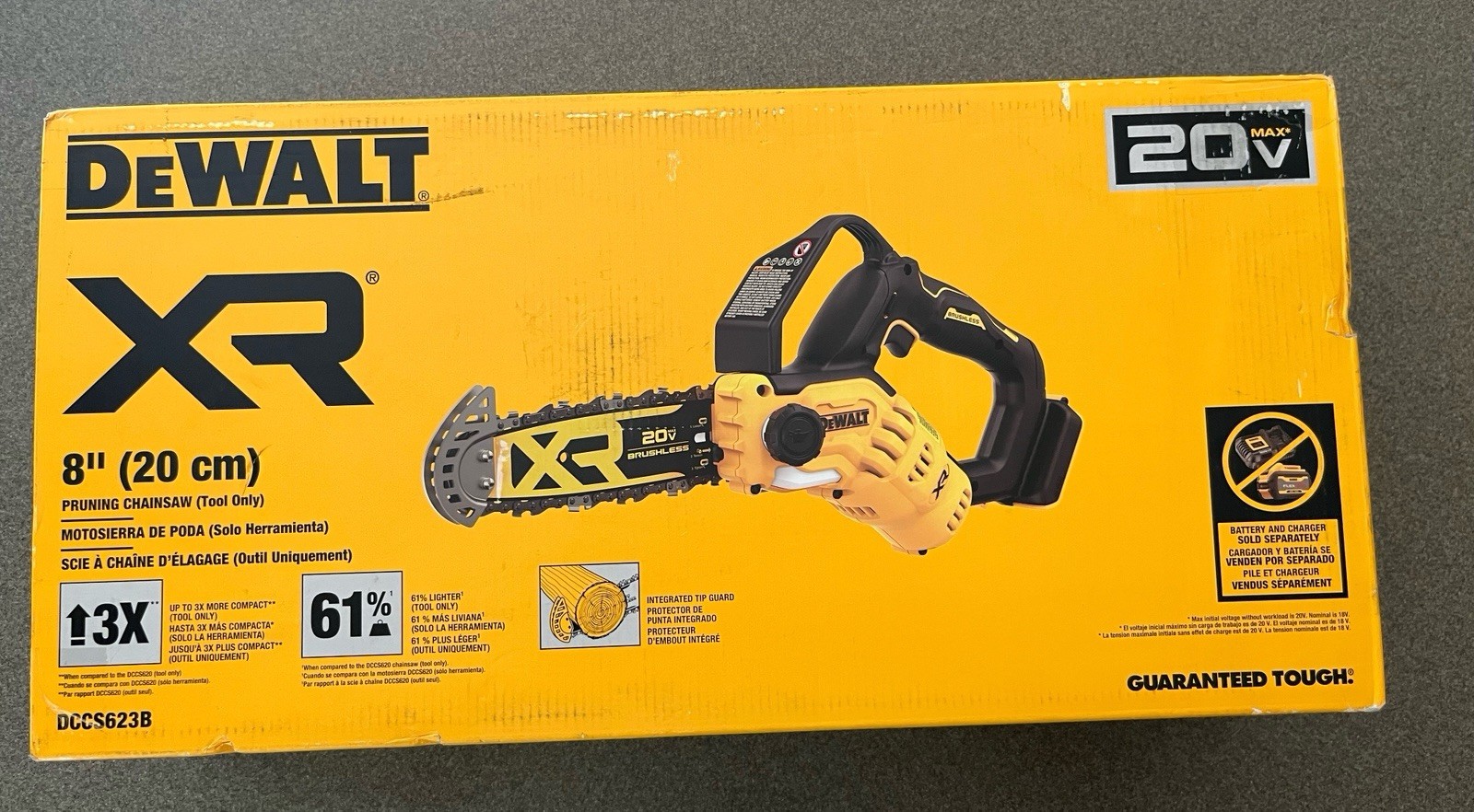 DEWALT DCCS623B 20V MAX BRUSHLESS LI-ION 8" PRUNING CHAINSAW BRAND NEW SEALED! gallery
