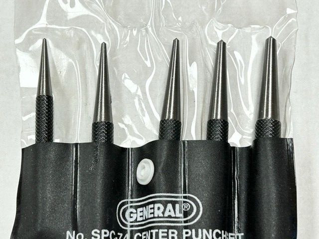 GENERAL TOOLS 5 PIECE CENTER PUNCH SET IN CASE SPC74 1/16 5/64 3/32 9/64 5/32 gallery