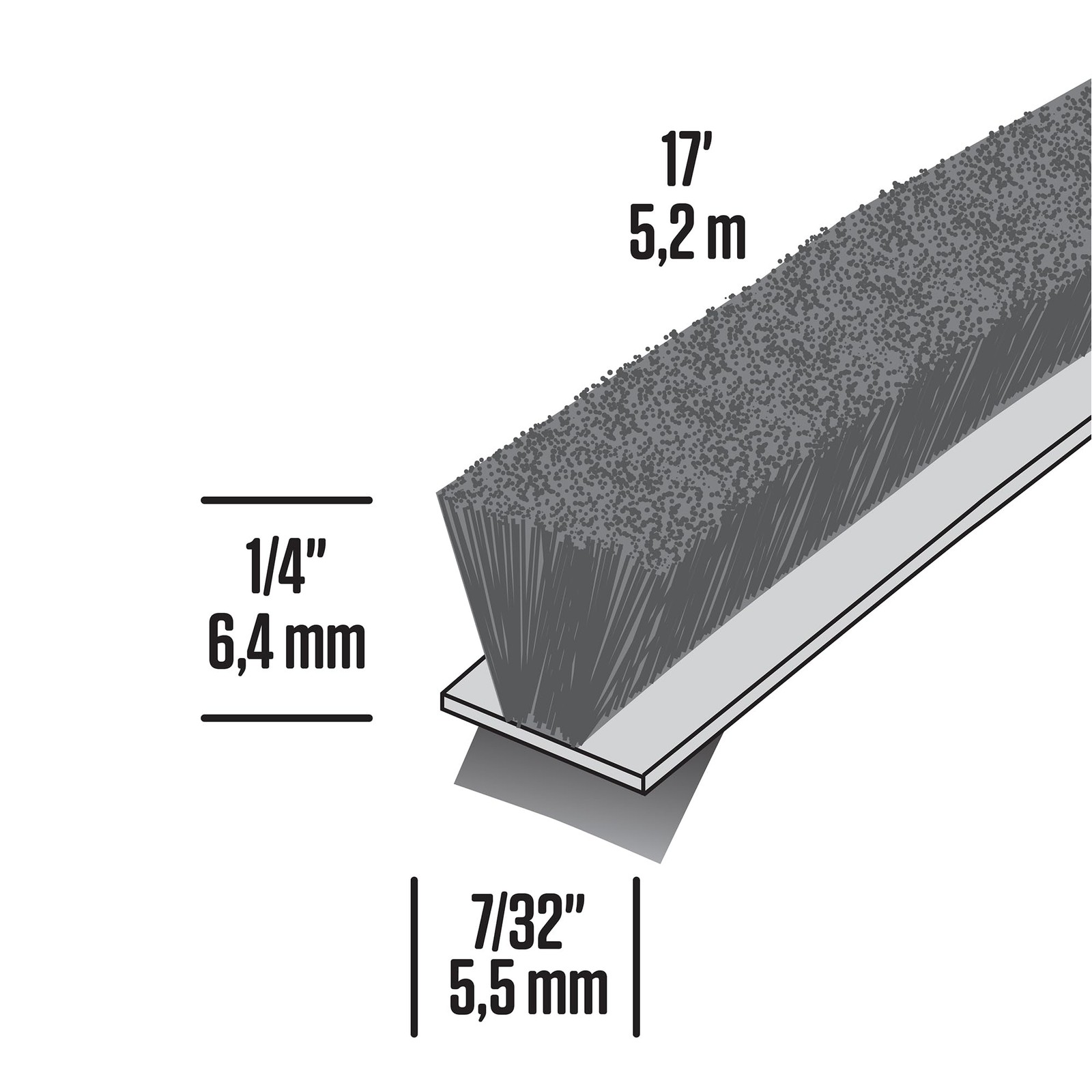 , Gray 04267 MD Epdm Adhesive WeatherStrip, 1/4 in W X 17 Ft L X 7/32 in H, 1... gallery