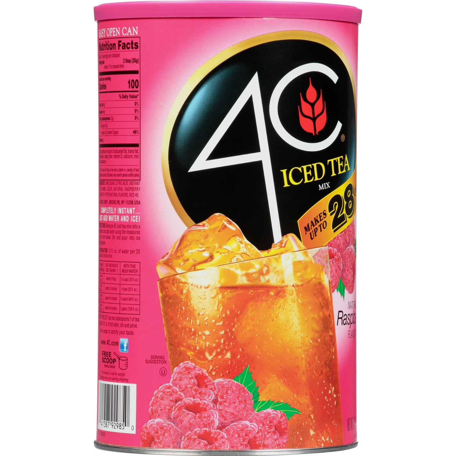 4C Raspberry Iced Tea Mix, 66.1 oz, 1 Ct.... gallery