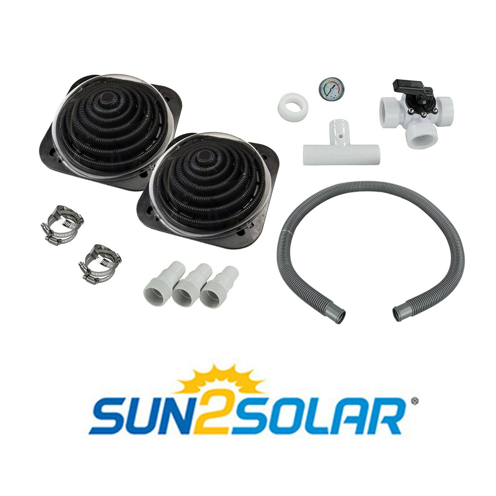 2 PACK Sun2Solar Deluxe Above Ground Swimming Pool Solar Heater w/ Bypass Valve gallery