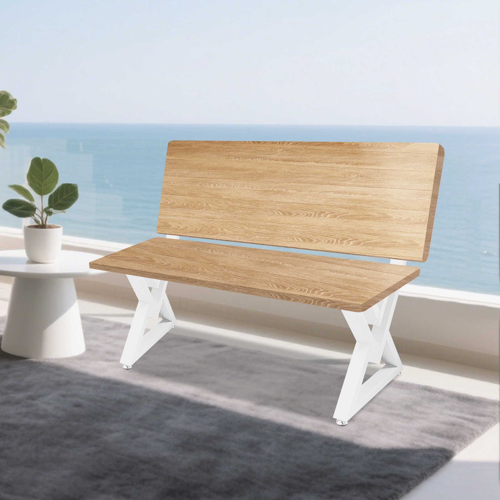 Bench Legs 2-Pack Steel 440lbs Capacity White For Outdoor Garden Park gallery