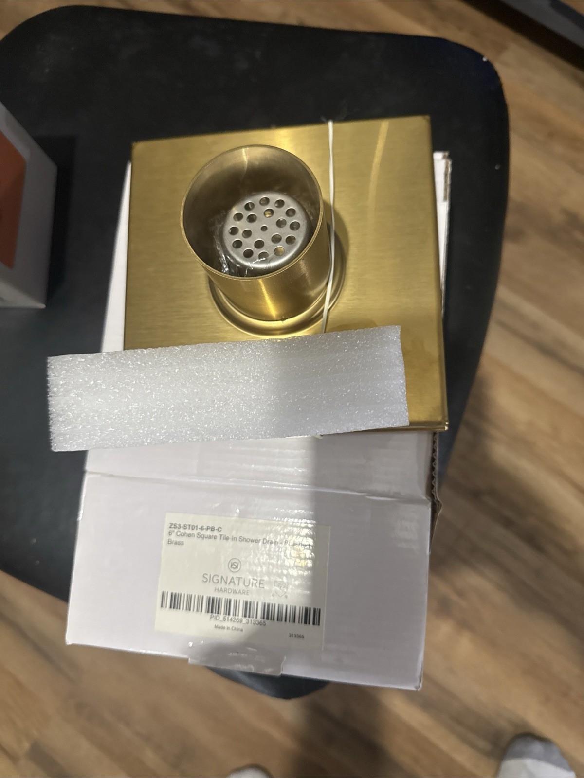 Signature Hardware 6" COHEN SQUARE TILE-IN SHOWER DRAIN Brass or Stainless Steel gallery