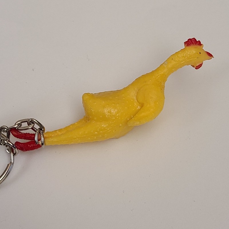 Rubber Chicken 3" Inch Keyring Key Chain - Funny Novelty Gag Toy - Archie McPhee gallery