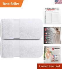 Spa-Like Luxury Bath Sheets – 2 Pack, 35×70 Inches, Fade-Resistant Cotton Towels