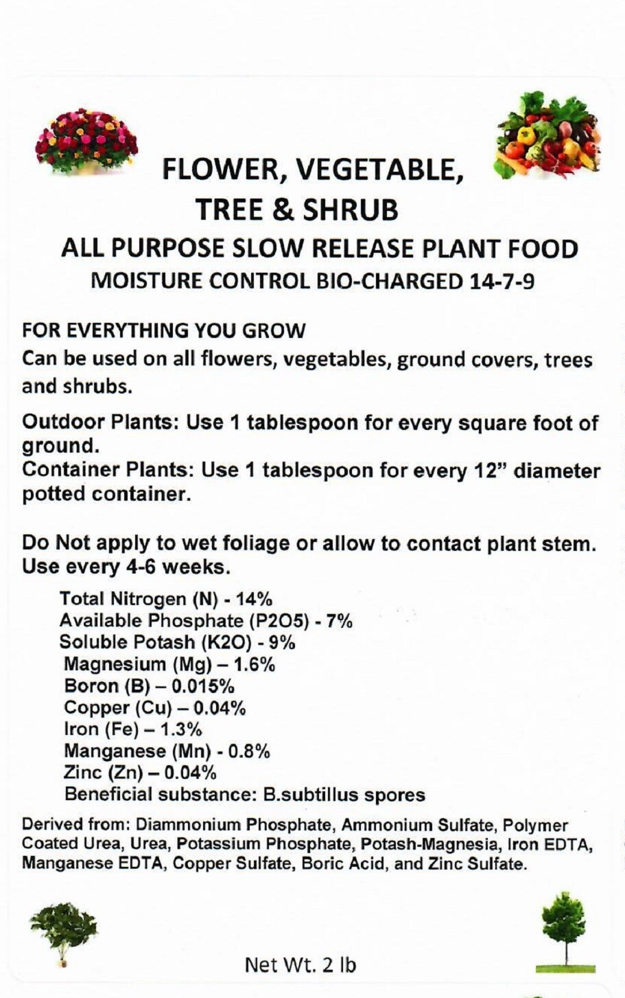 FERTILIZER MOISTURE CONTROL ALL PURPOSE Plant Food Continuous Release 2 LB gallery