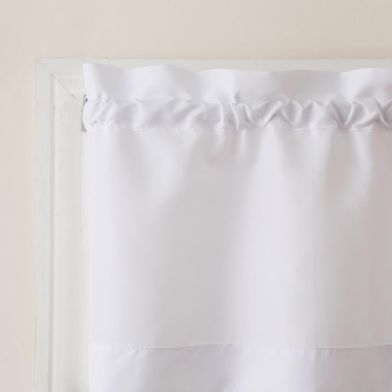 Martine Microfiber Semi-Sheer Kitchen Curtain Set 54x36 White gallery