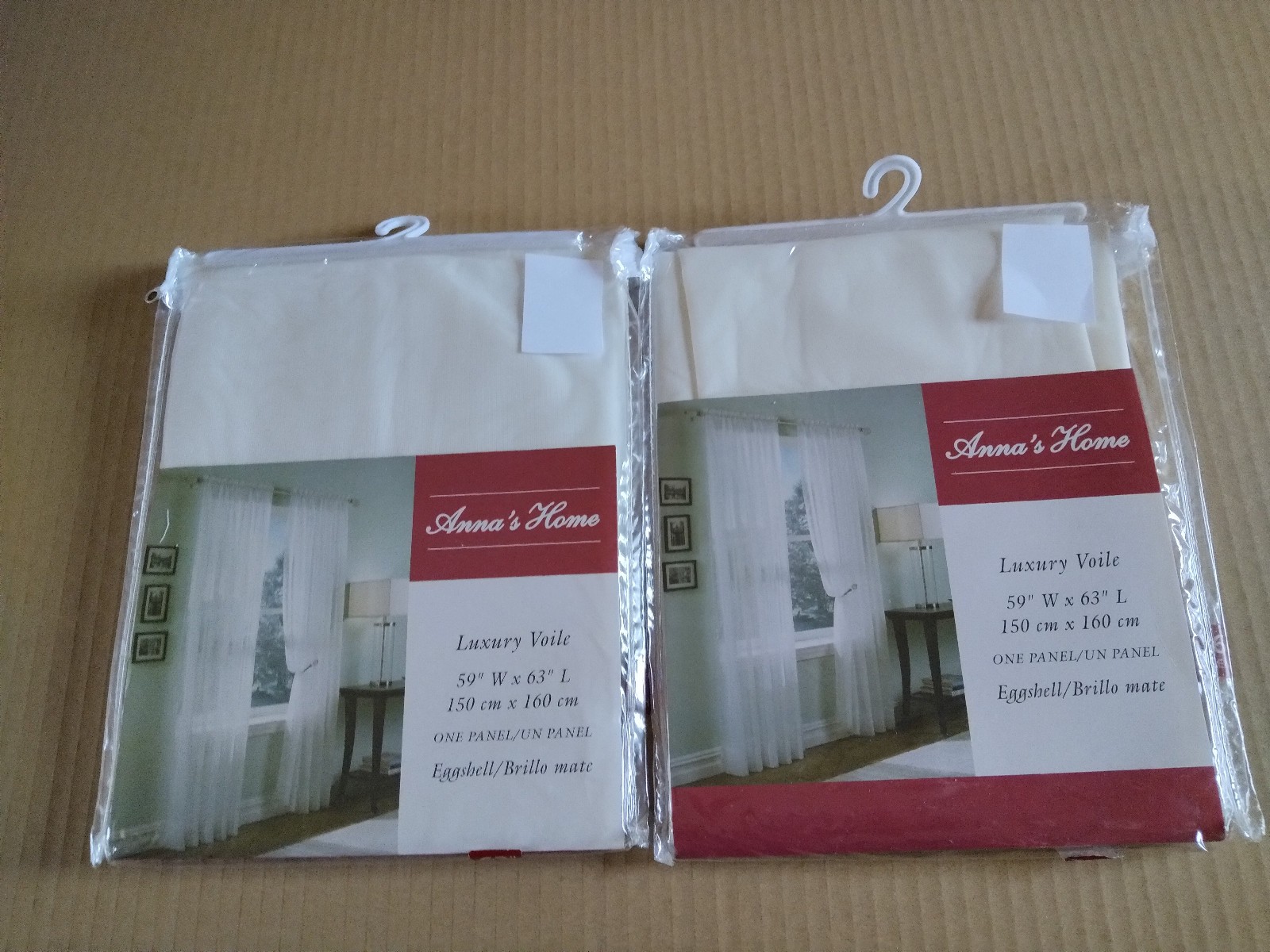 Sheer White (Egg shell color )Curtains, 2 panels, 1 pair, 59 x 63 in. gallery
