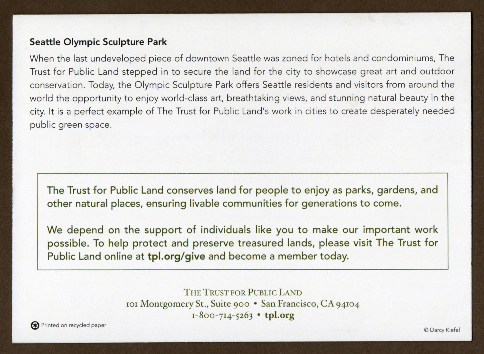 Seattle Olympic Sculpture Park Blank Greeting Card, All Occasion, 6.75" gallery
