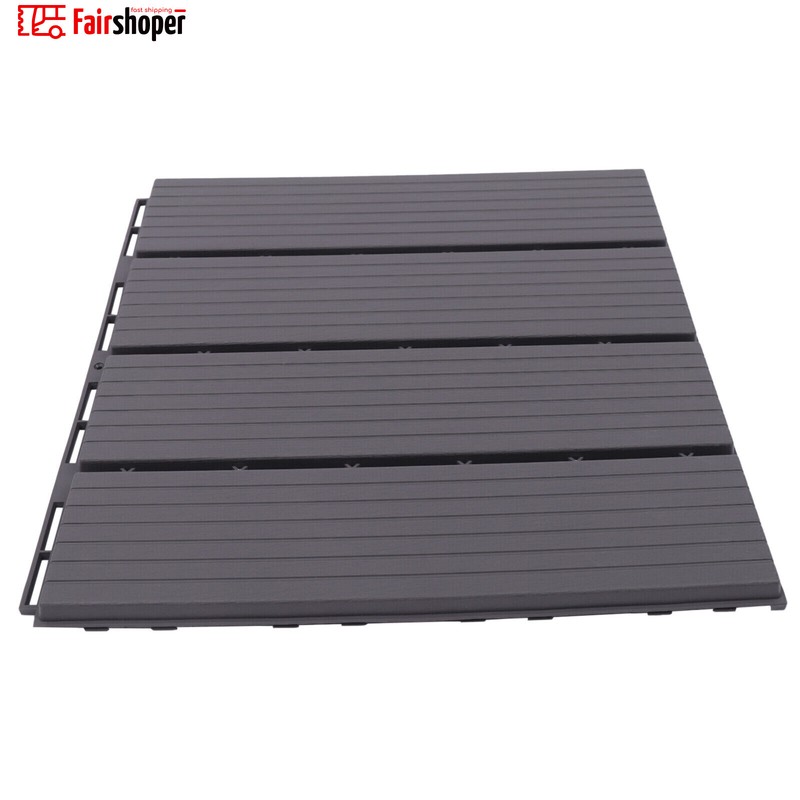 Plastic Composite Patio Deck Tiles 12”x12” Interlocking Decking Tiles gallery
