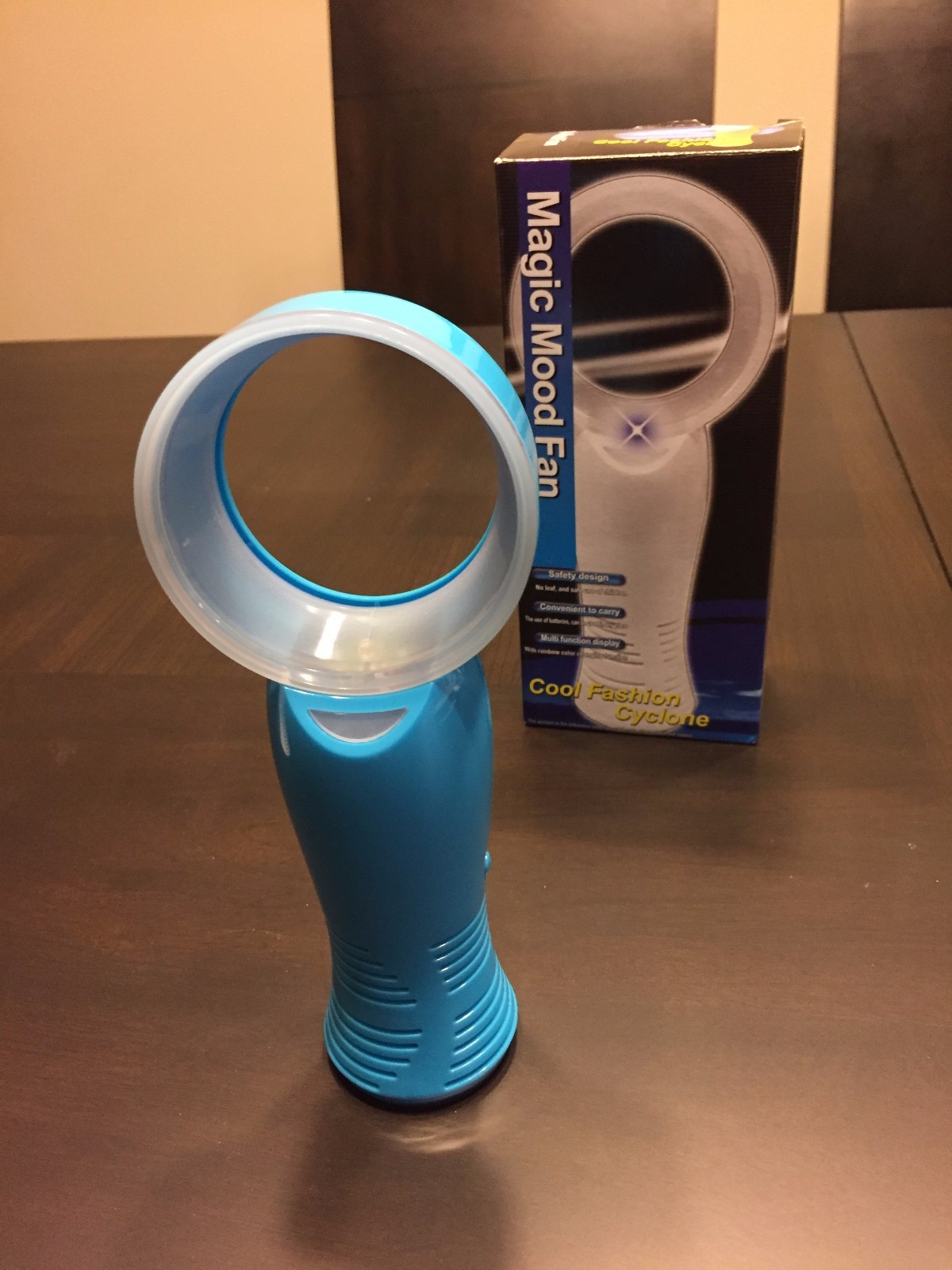 12 PCs Lot Mini Portable HandHeld Bladeless Desktop Fan Color Led Battery Blue gallery
