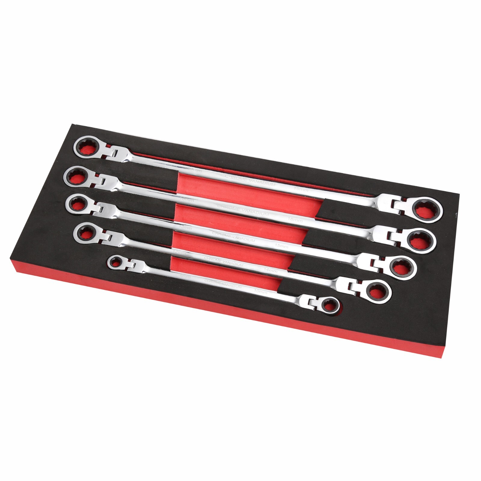 5Pcs Double Box End Ratcheting Wrench Universal Flexible Head Non-Reversible gallery