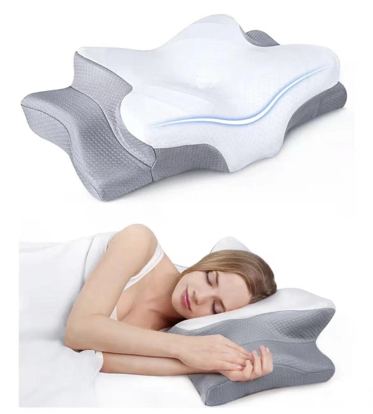 Pillow Cervical Memory Anti Snore Ergonomic Premium Neck Pain Relief Memory Foam gallery