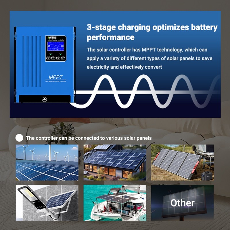 MPPT 100A Solar Charge Controller For 12V 24V 36V 48V DC Battery LCD Regulator gallery