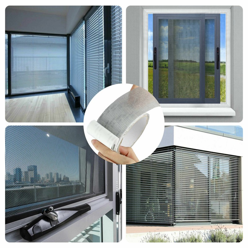 Screen Patch Repair Kit Window Repair Tape Fiberglass Covering Mesh Tool 5*200cm gallery