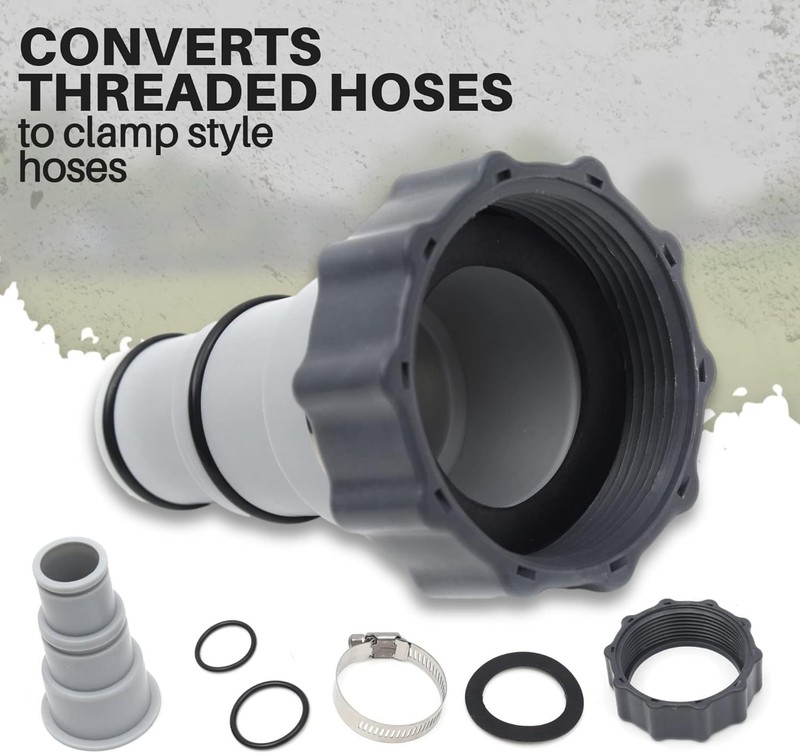 TonGass 2Pack Replacement Threaded to Clamp Style Hose Adapter for Intex Pool... gallery