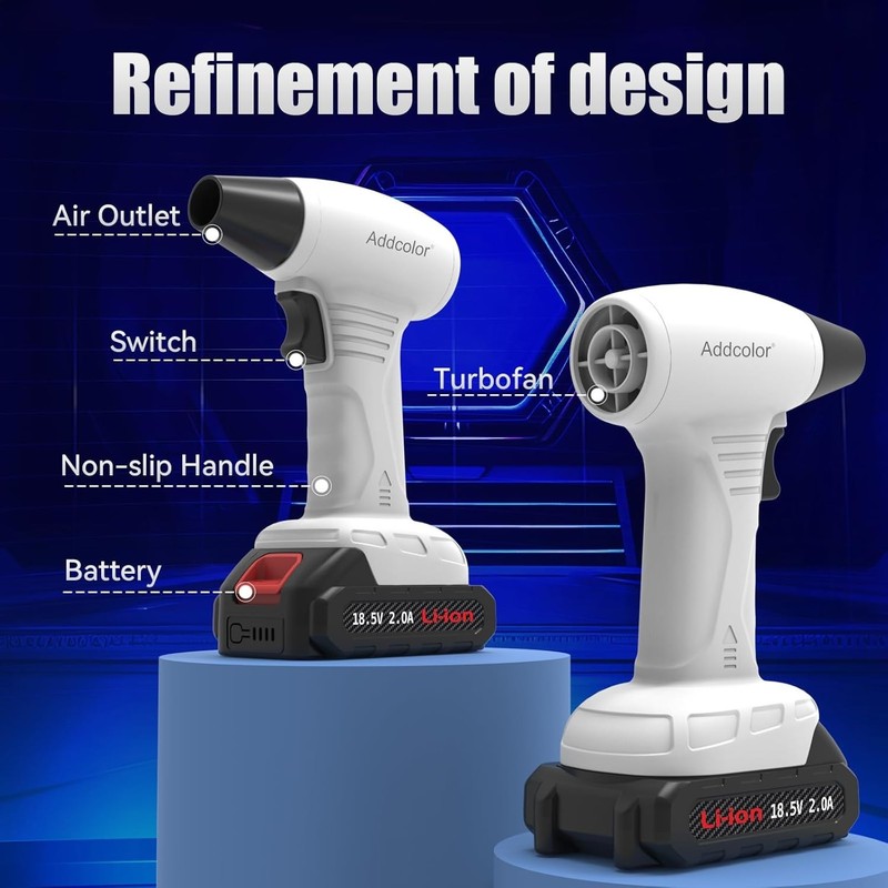 Battery Powered Leaf Blower with Fast Charger and Adjustable Speed Features gallery