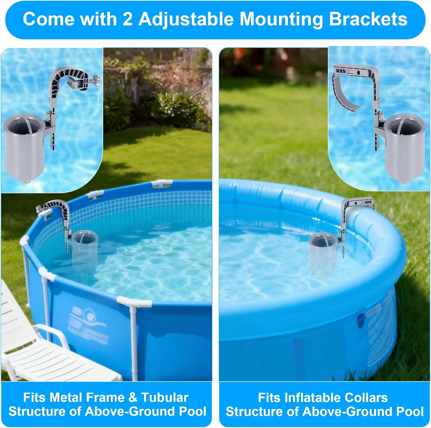 above Ground Pool Skimmer, Wall Mount Floating Surface Skimmer with Removable Sk gallery