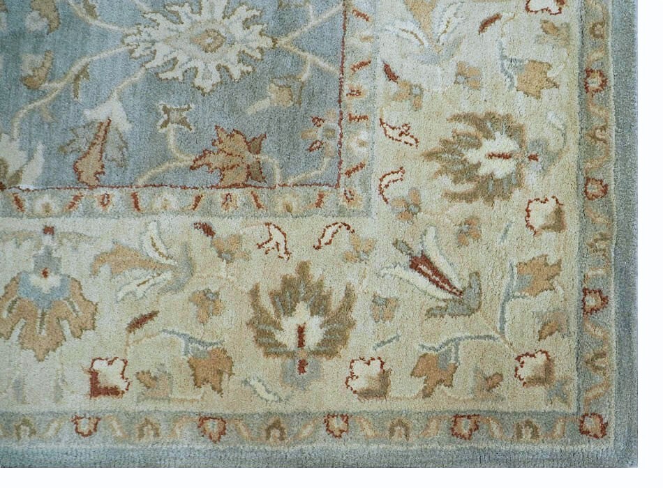 100% Wool Rug | Hand Tufted Pottery Barn Mallika Blue Living Room Area Rug gallery