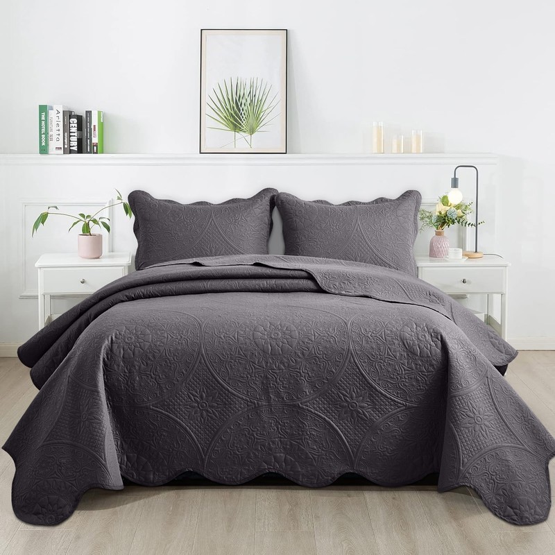 Bedspread Floral Pattern Soft Reversible Coverlet Bedding Set Twin Queen King gallery