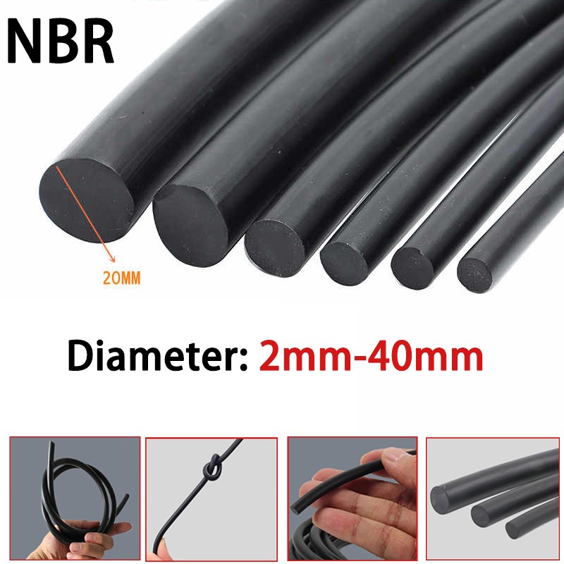NBR Nitrile Rubber Sealing Strip Solid Round Rod Bar O-Ring Seal Cord Ø 2mm-40mm gallery