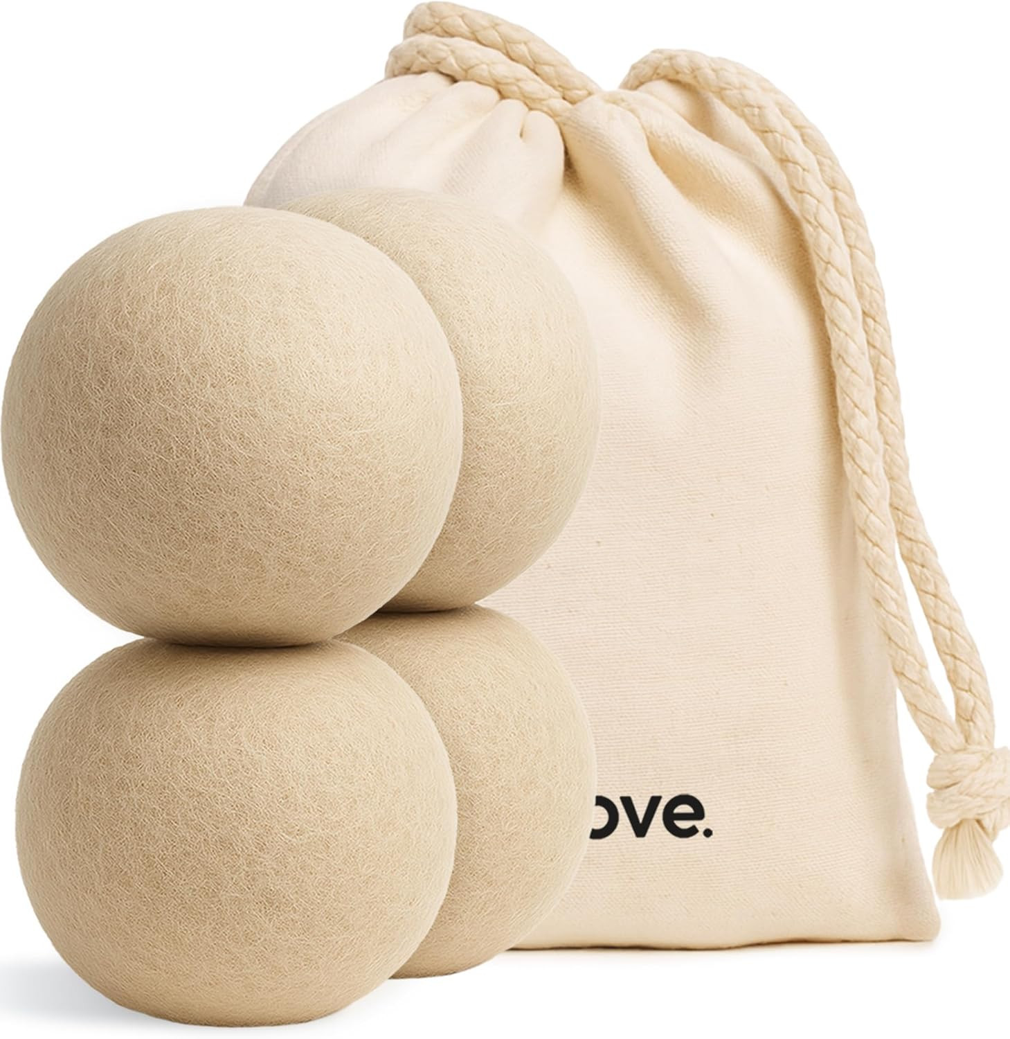 Natural Hemp Dryer Balls - 4 Pack, 5X More Absorbent than Wool - Cuts Drying Tim gallery