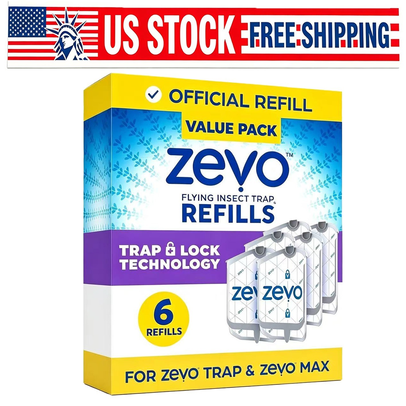 Zevo Flying Insect Trap Refill Cartridges -Easy to Use (6 Refill Cartridges) gallery