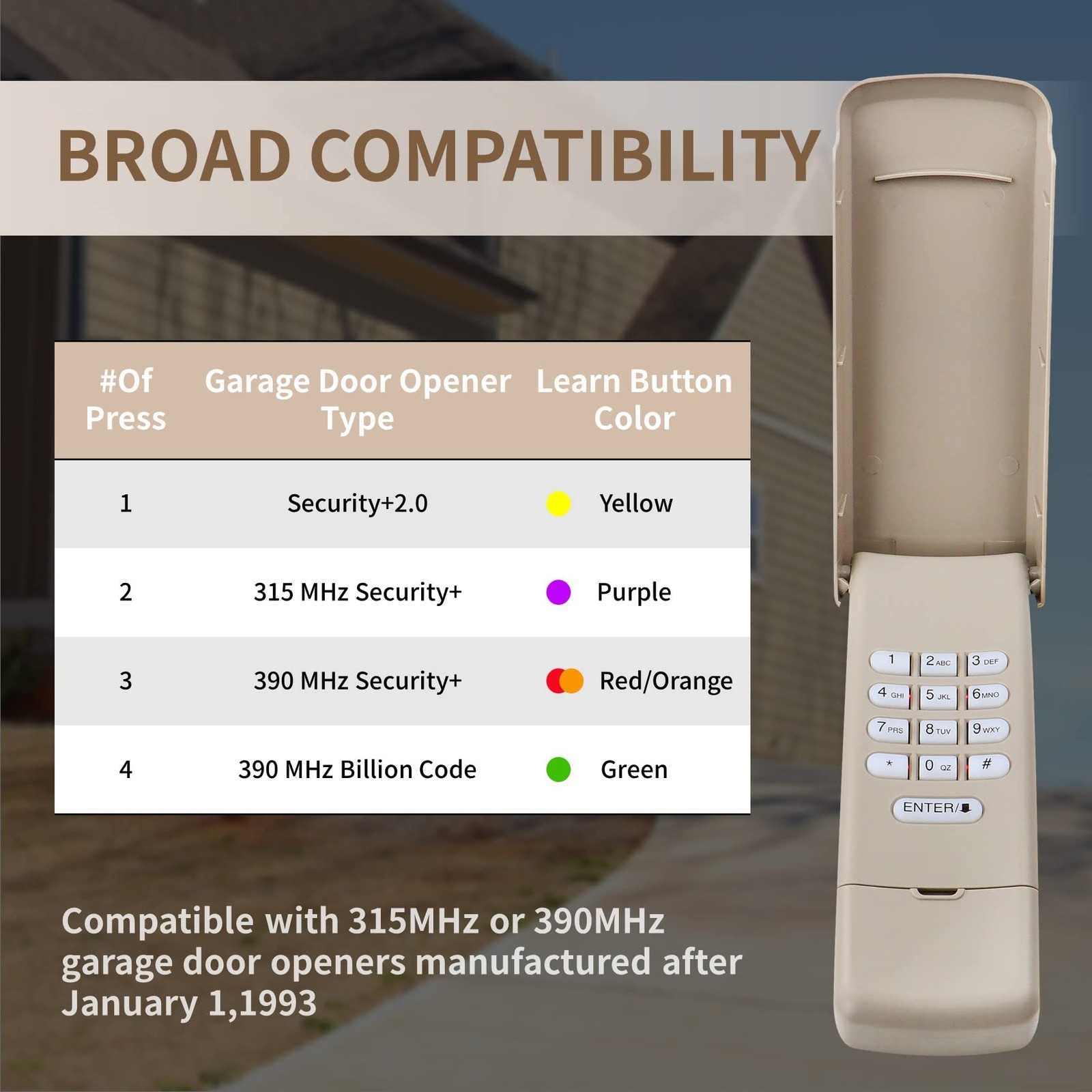 Garage Door Wireless Keypad For CRAFTSMAN gallery