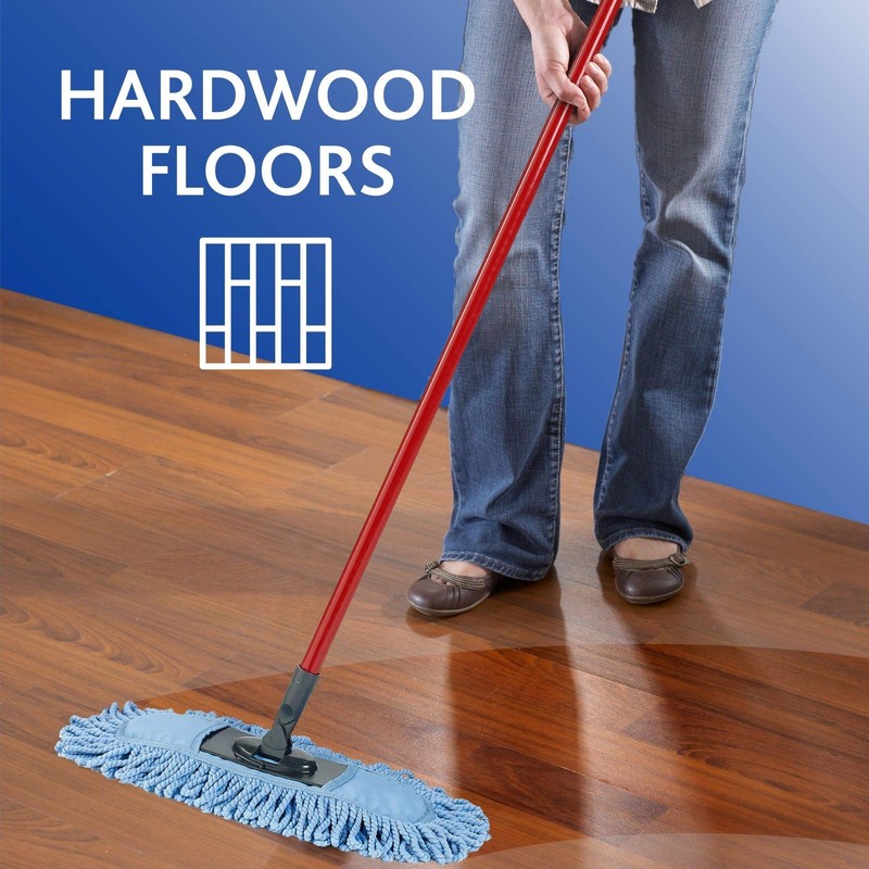 O-Cedar Dual-Action Microfiber Sweeper Dust Mop, Red, Blue gallery