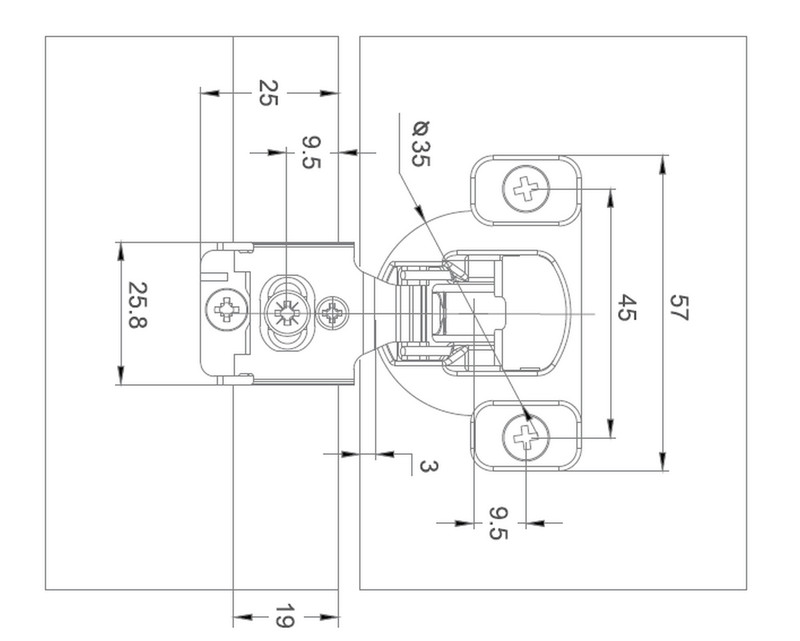 Overlay Cabinet Door Soft Close Hinges Hardware 1/2" Soft-closing Compact gallery