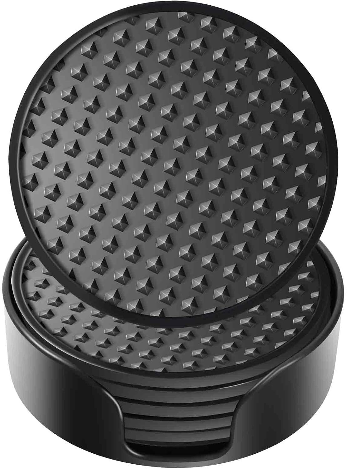 Silicone Coasters 6 Pack with Holder, Drink Coasters Set for Hot & Cold at Bar, gallery
