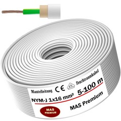 5-100m moisture-resistant cable, power cable, sheathed cable NYM-J 1×16 mm²…