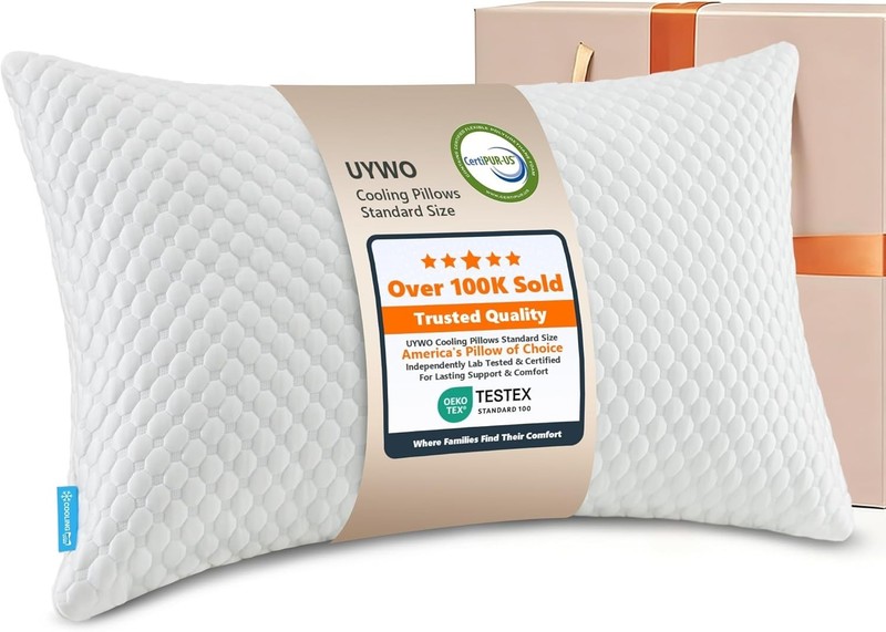 Dual-Temperature Adjustable Cooling Pillow - Standard Size, Breathable Comfort gallery