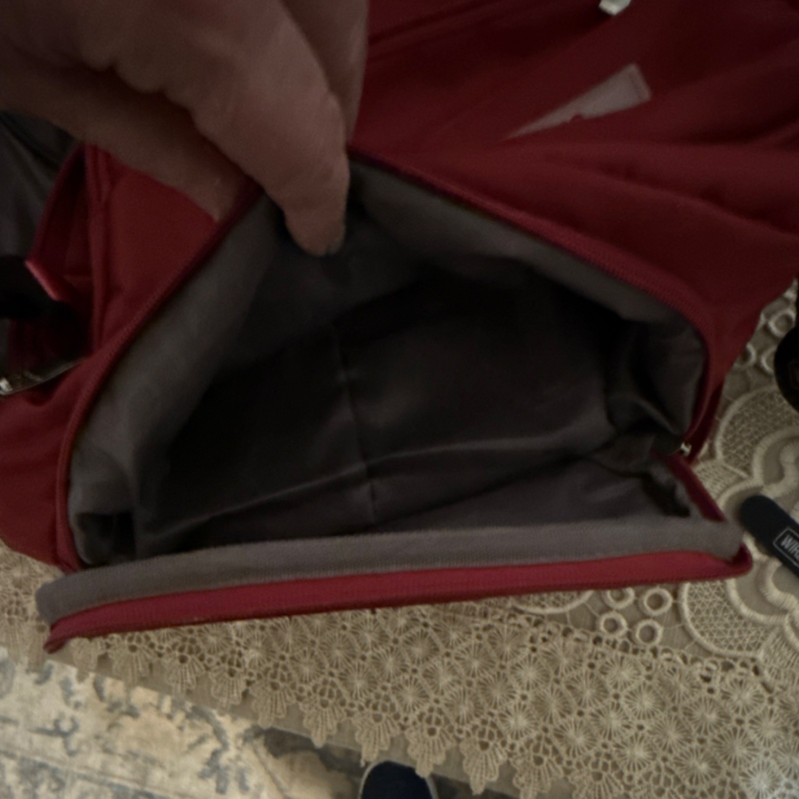 Red Travel Backpack USB Charging Port, 5 Pockets, Adjustable Straps 2
