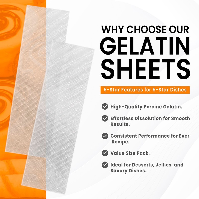 Gold Gelatin Sheets for Baking – 20 Count (50 Grams) – Unflavored gallery
